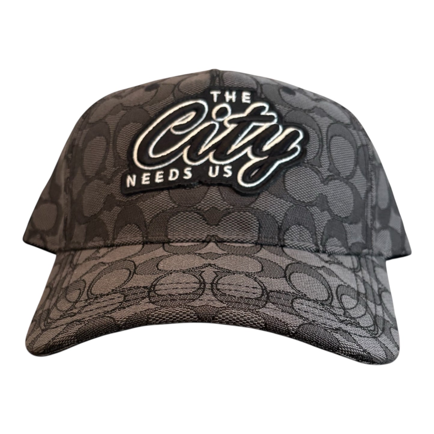 The City Needs Us x COACH (Charcoal Canvas Print Leather Strapback)